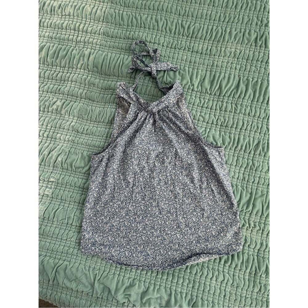 J. Crew Blue Floral Halter Camisole-Size 4